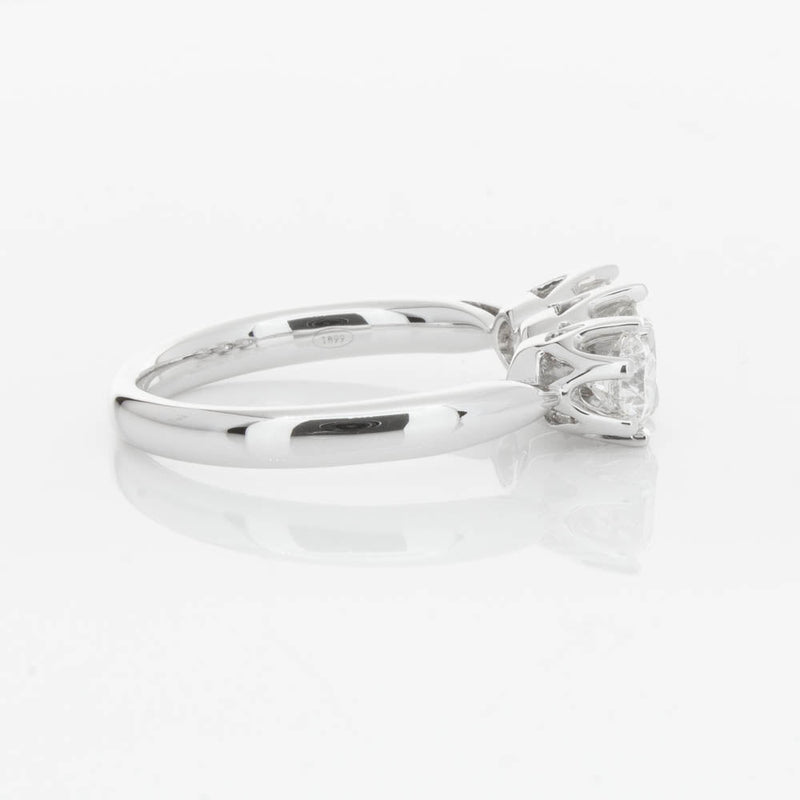 18ct White Gold 1.24ct Diamond Trilogy Ring-Ring-Walker & Hall