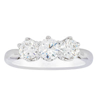 18ct White Gold 1.30ct Diamond Trilogy Ring-Ring-Walker & Hall