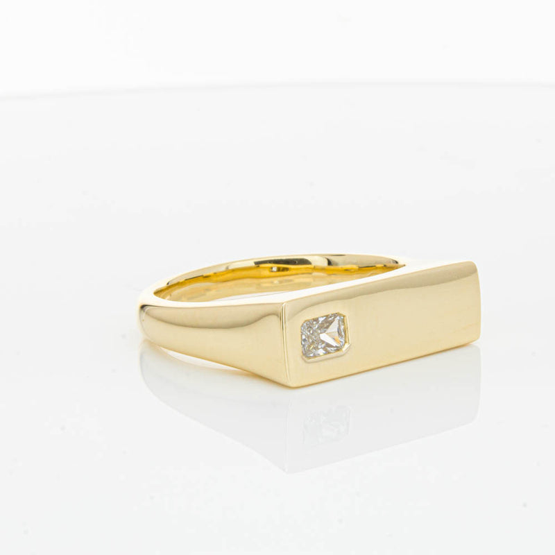 18ct Yellow Gold Diamond Signet Ring-Ring-Walker & Hall