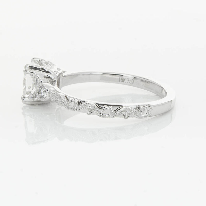 18ct White Gold Princess Cut Diamond Romanov Ring-Ring-Walker & Hall