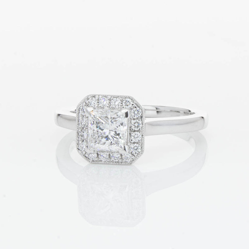 18ct White Gold Princess Cut Diamond Ring-Ring-Walker & Hall