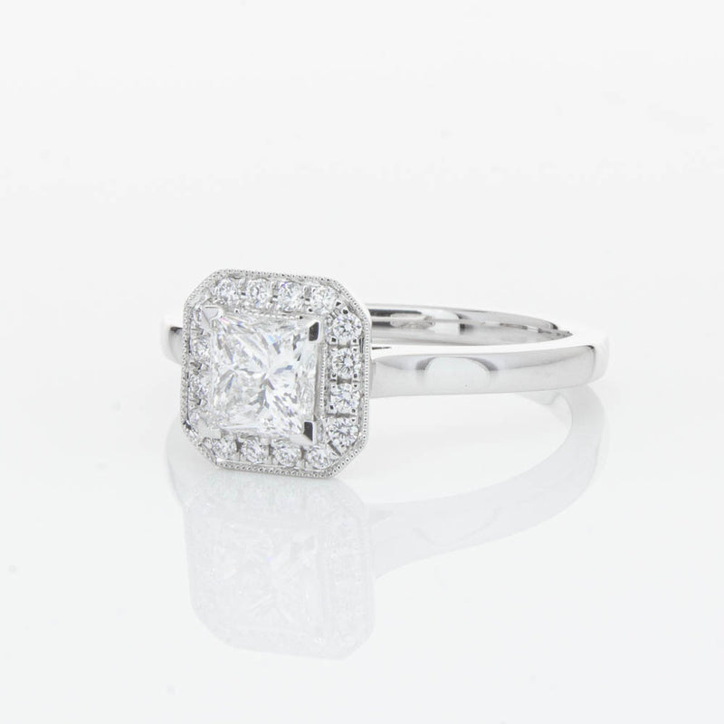 18ct White Gold Princess Cut Diamond Ring-Ring-Walker & Hall