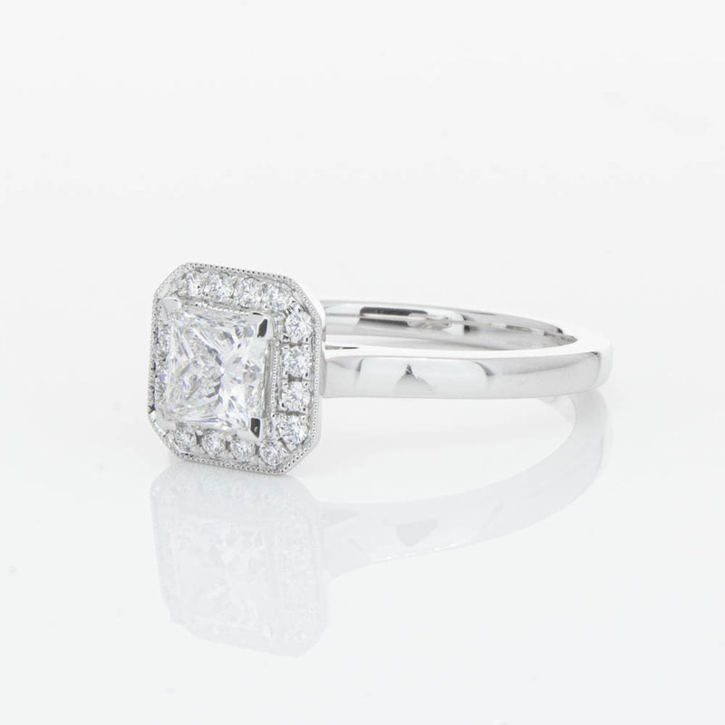 18ct White Gold Princess Cut Diamond Ring-Ring-Walker & Hall