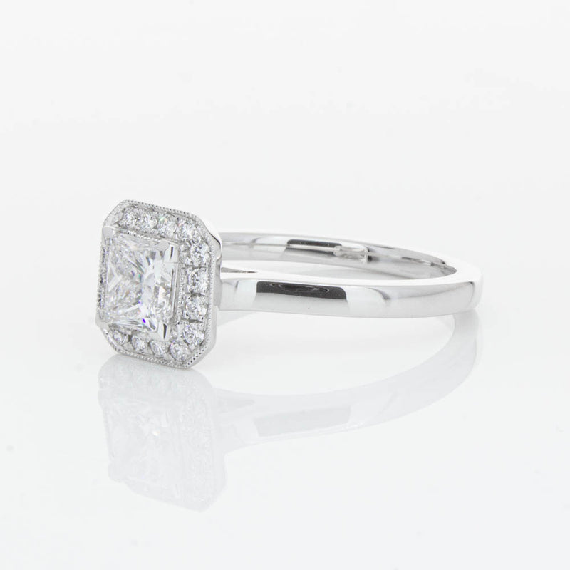 18ct White Gold Princess Cut Diamond Ring-Ring-Walker & Hall