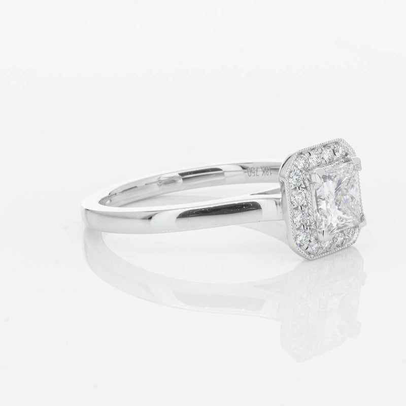 18ct White Gold Princess Cut Diamond Ring-Ring-Walker & Hall