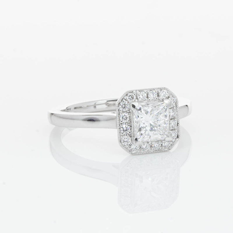 18ct White Gold Princess Cut Diamond Ring-Ring-Walker & Hall