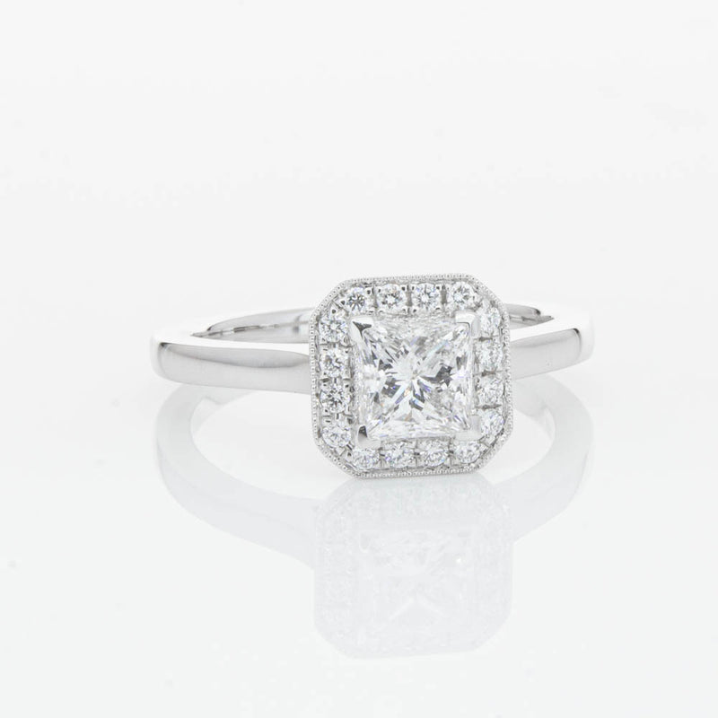 18ct White Gold Princess Cut Diamond Ring-Ring-Walker & Hall