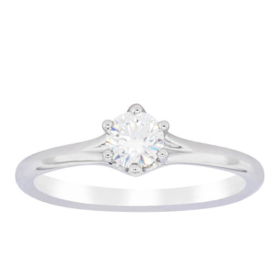 18ct White Gold .31ct Diamond Grace Ring-Ring-Walker & Hall