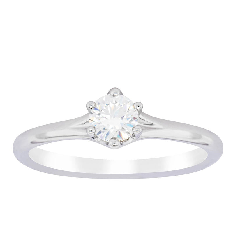 18ct White Gold .31ct Diamond Grace Ring-Ring-Walker & Hall