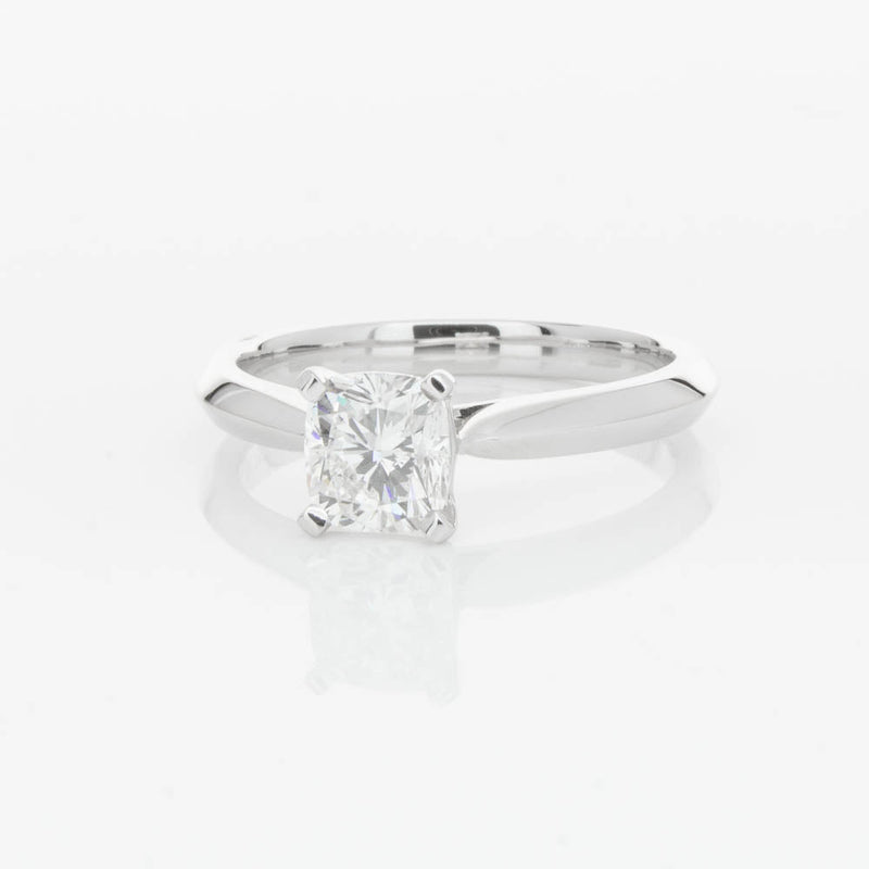 18ct White Gold 1.03ct Cushion Cut Diamond Venetian Ring-Ring-Walker & Hall