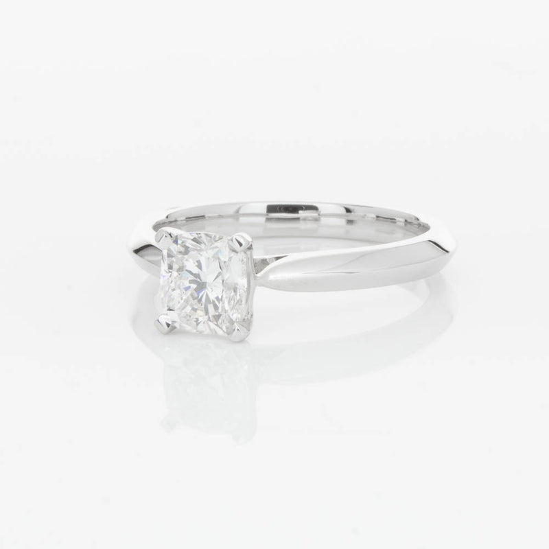 18ct White Gold 1.03ct Cushion Cut Diamond Venetian Ring-Ring-Walker & Hall
