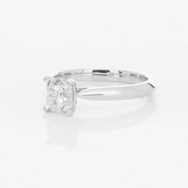 18ct White Gold 1.03ct Cushion Cut Diamond Venetian Ring-Ring-Walker & Hall