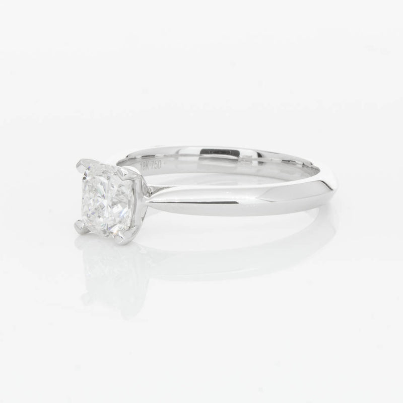 18ct White Gold 1.03ct Cushion Cut Diamond Venetian Ring-Ring-Walker & Hall
