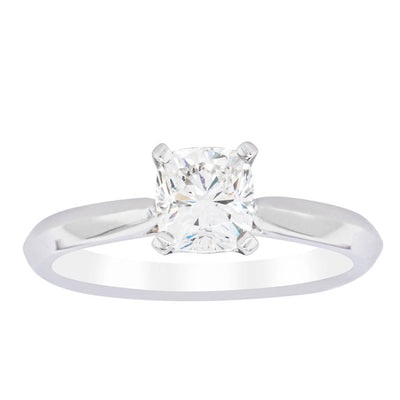 18ct White Gold 1.03ct Cushion Cut Diamond Venetian Ring-Ring-Walker & Hall