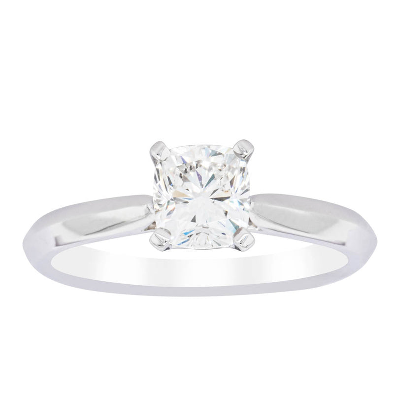 18ct White Gold 1.03ct Cushion Cut Diamond Venetian Ring-Ring-Walker & Hall