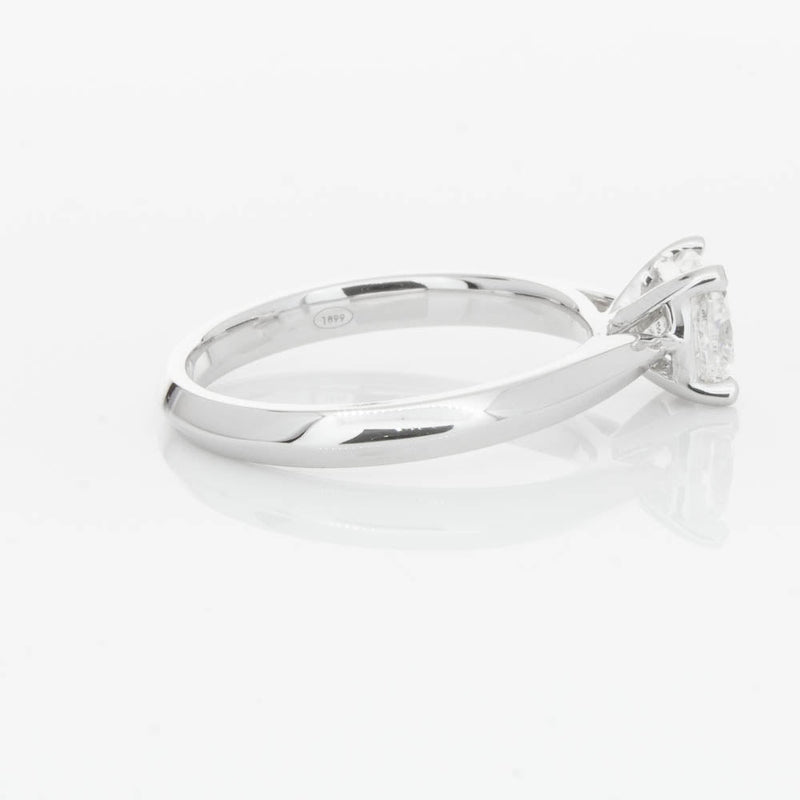 18ct White Gold 1.03ct Cushion Cut Diamond Venetian Ring-Ring-Walker & Hall