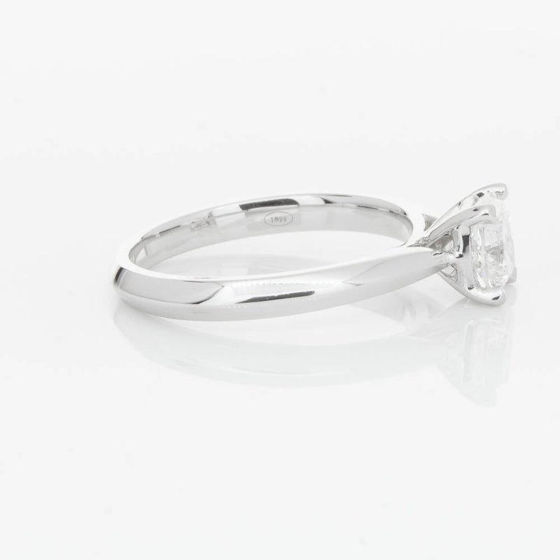 18ct White Gold 1.03ct Cushion Cut Diamond Venetian Ring-Ring-Walker & Hall