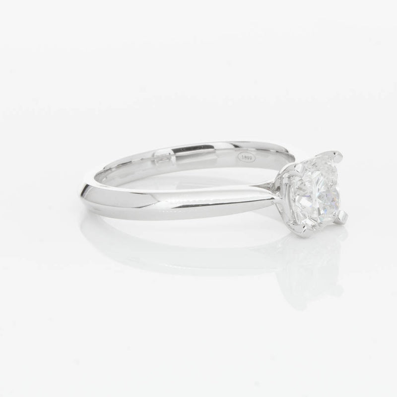 18ct White Gold 1.03ct Cushion Cut Diamond Venetian Ring-Ring-Walker & Hall