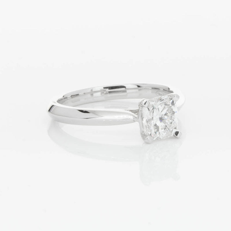 18ct White Gold 1.03ct Cushion Cut Diamond Venetian Ring-Ring-Walker & Hall