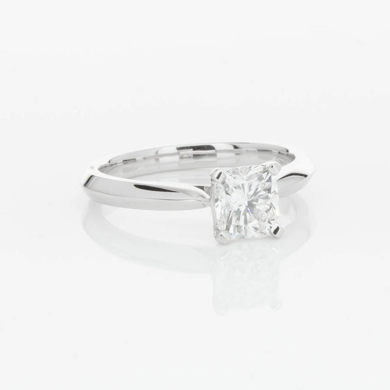 18ct White Gold 1.03ct Cushion Cut Diamond Venetian Ring-Ring-Walker & Hall