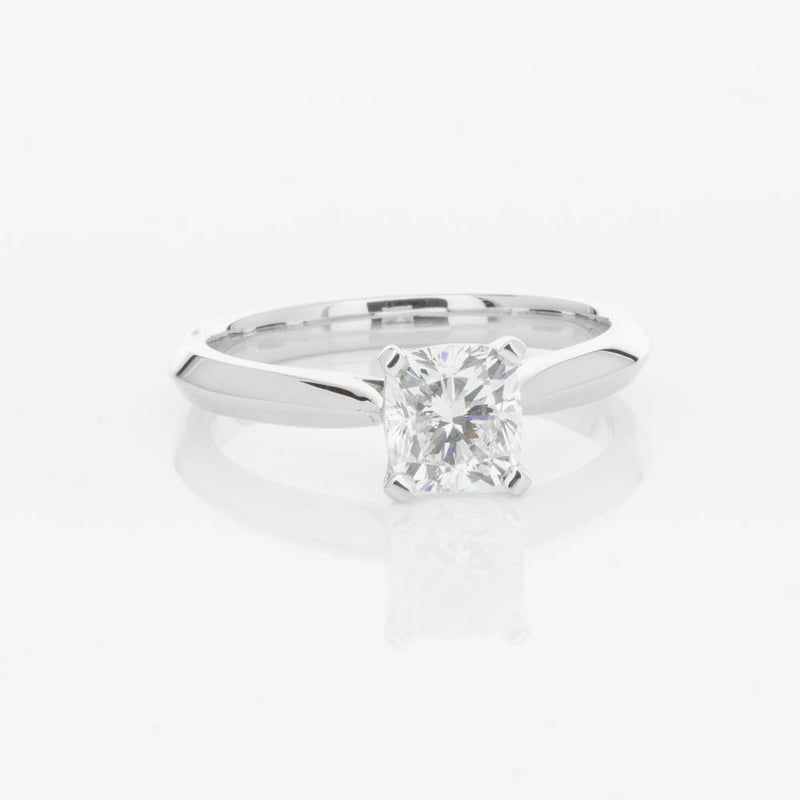 18ct White Gold 1.03ct Cushion Cut Diamond Venetian Ring-Ring-Walker & Hall
