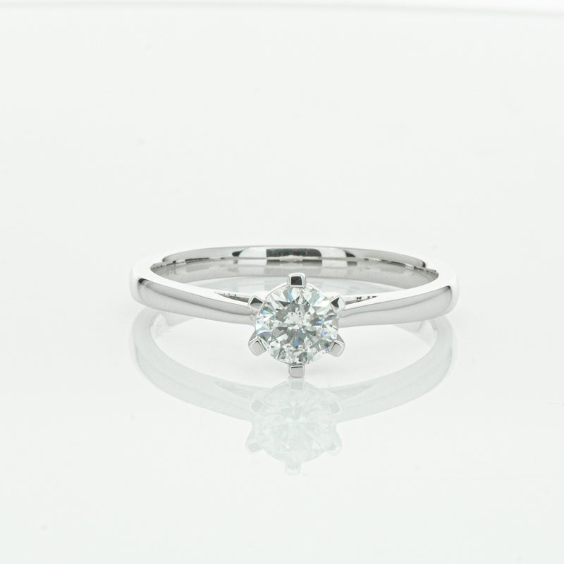 14ct White Gold .40ct Diamond Lunette Ring-Ring-Walker & Hall