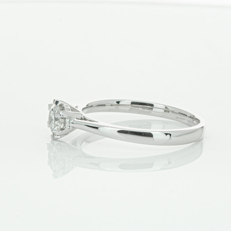14ct White Gold .40ct Diamond Lunette Ring-Ring-Walker & Hall