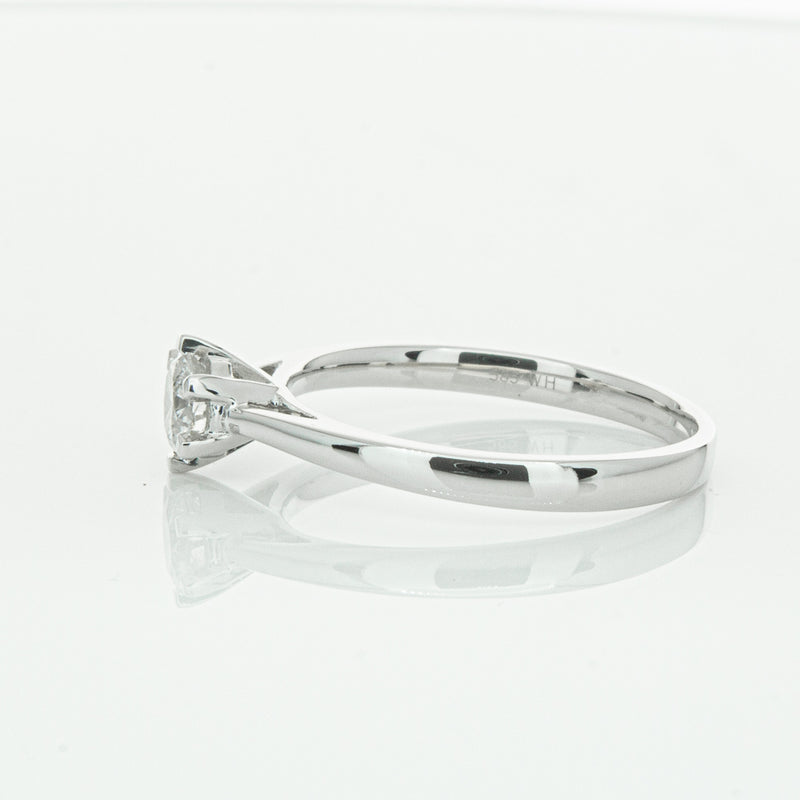 14ct White Gold .40ct Diamond Lunette Ring-Ring-Walker & Hall