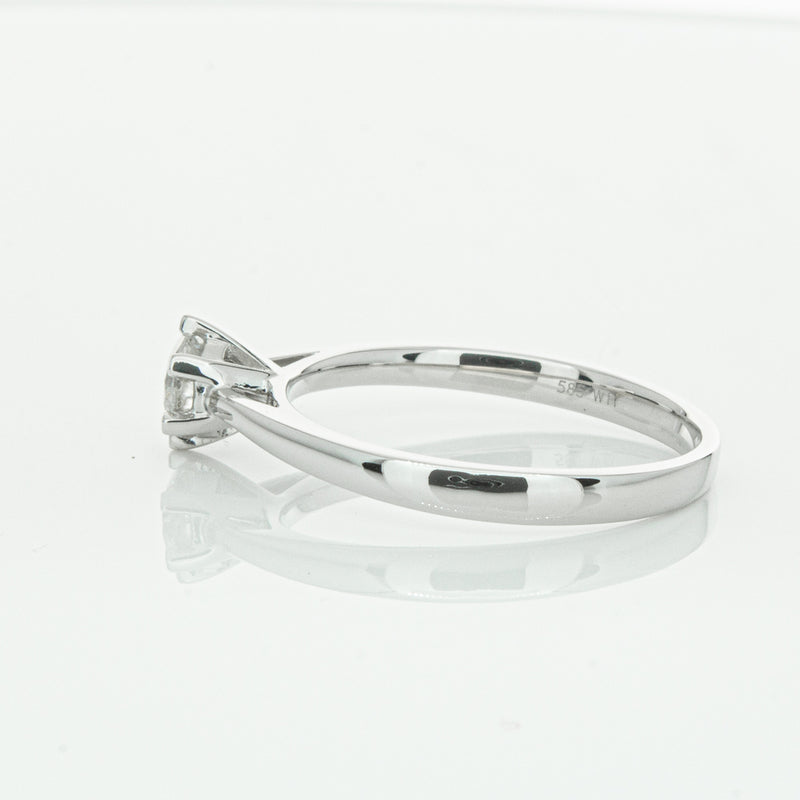 14ct White Gold .40ct Diamond Lunette Ring-Ring-Walker & Hall