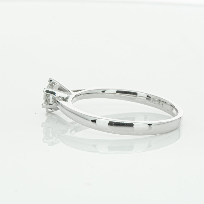 14ct White Gold .40ct Diamond Lunette Ring-Ring-Walker & Hall