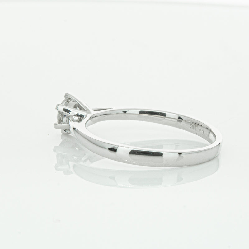 14ct White Gold .40ct Diamond Lunette Ring-Ring-Walker & Hall