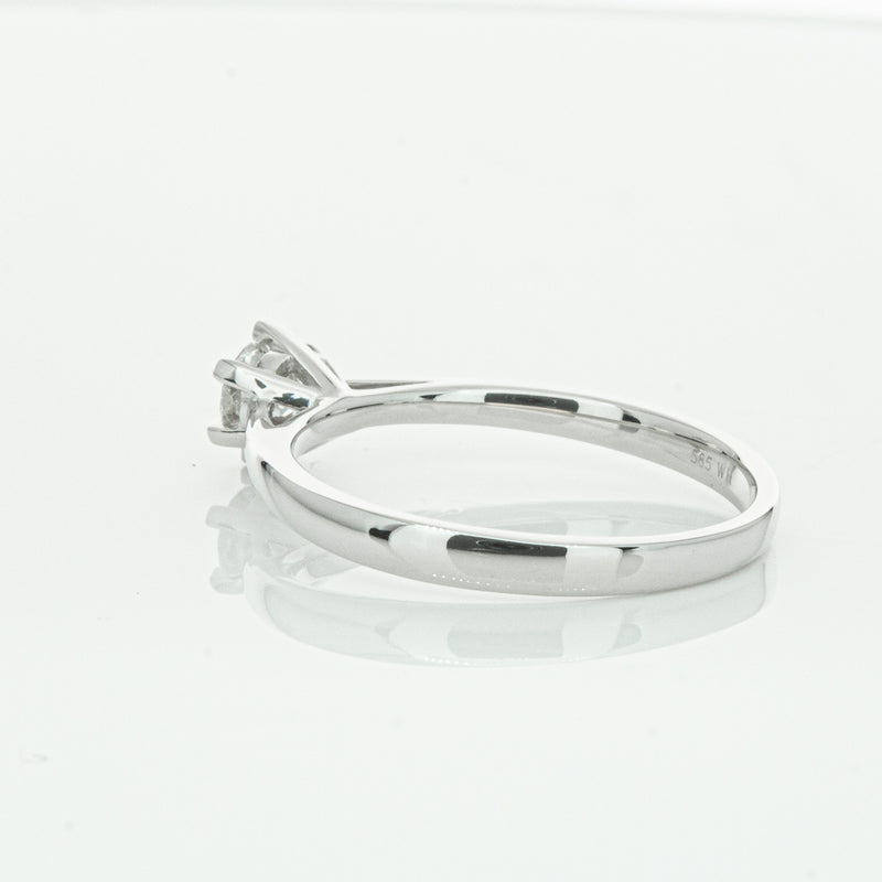 14ct White Gold .40ct Diamond Lunette Ring-Ring-Walker & Hall