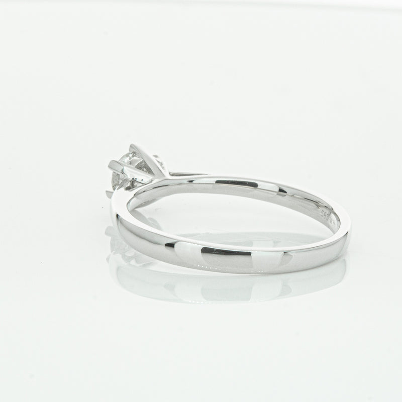 14ct White Gold .40ct Diamond Lunette Ring-Ring-Walker & Hall