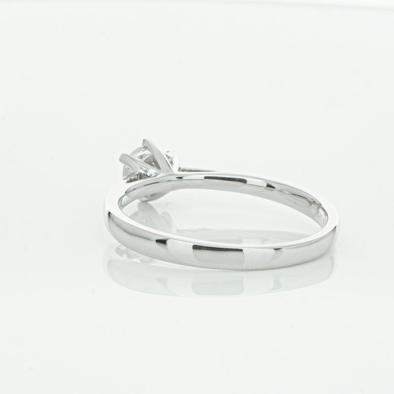 14ct White Gold .40ct Diamond Lunette Ring-Ring-Walker & Hall