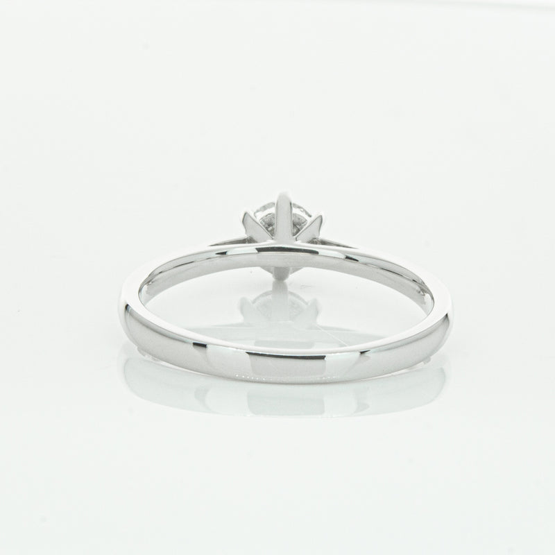 14ct White Gold .40ct Diamond Lunette Ring-Ring-Walker & Hall