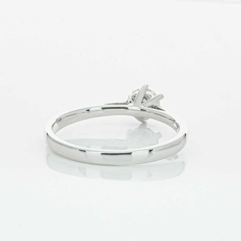 14ct White Gold .40ct Diamond Lunette Ring-Ring-Walker & Hall
