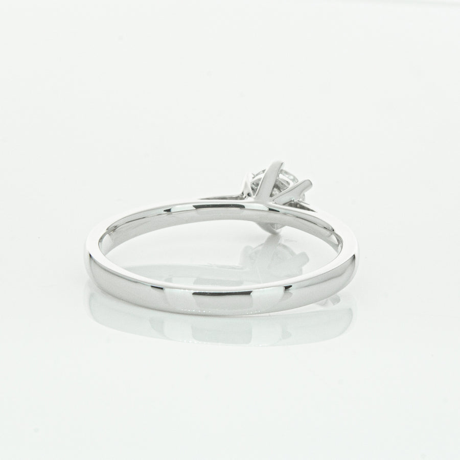 14ct White Gold .40ct Diamond Lunette Ring-Ring-Walker & Hall