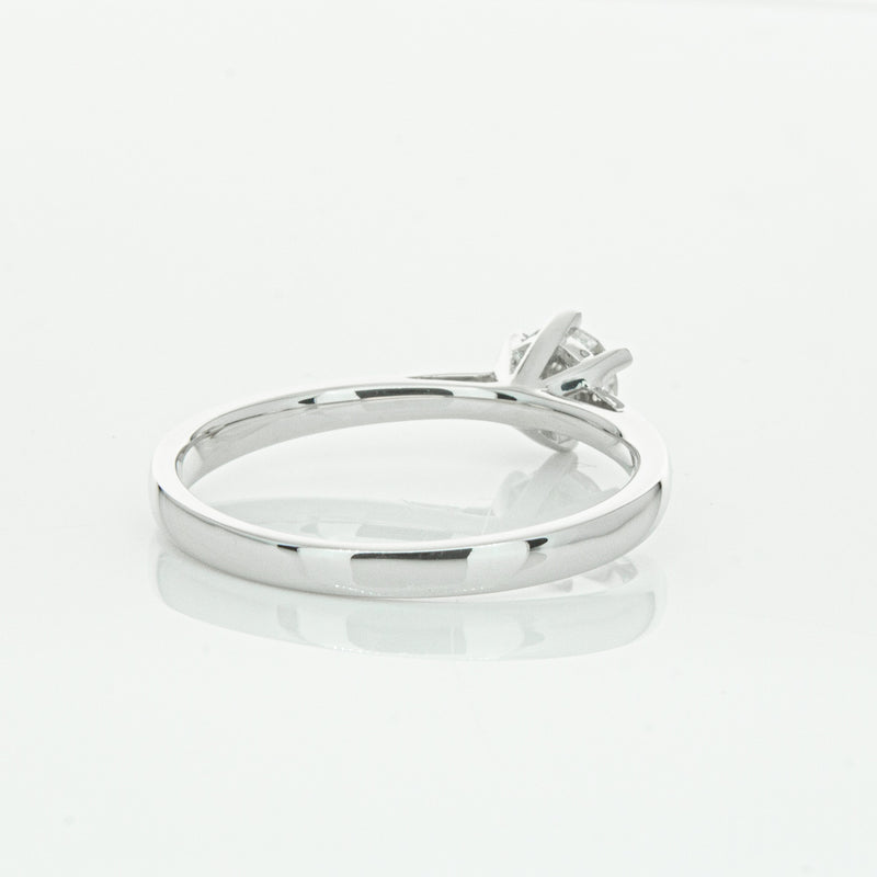 14ct White Gold .40ct Diamond Lunette Ring-Ring-Walker & Hall