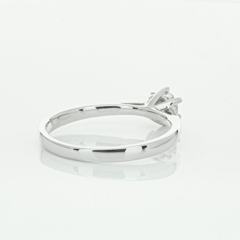 14ct White Gold .40ct Diamond Lunette Ring-Ring-Walker & Hall