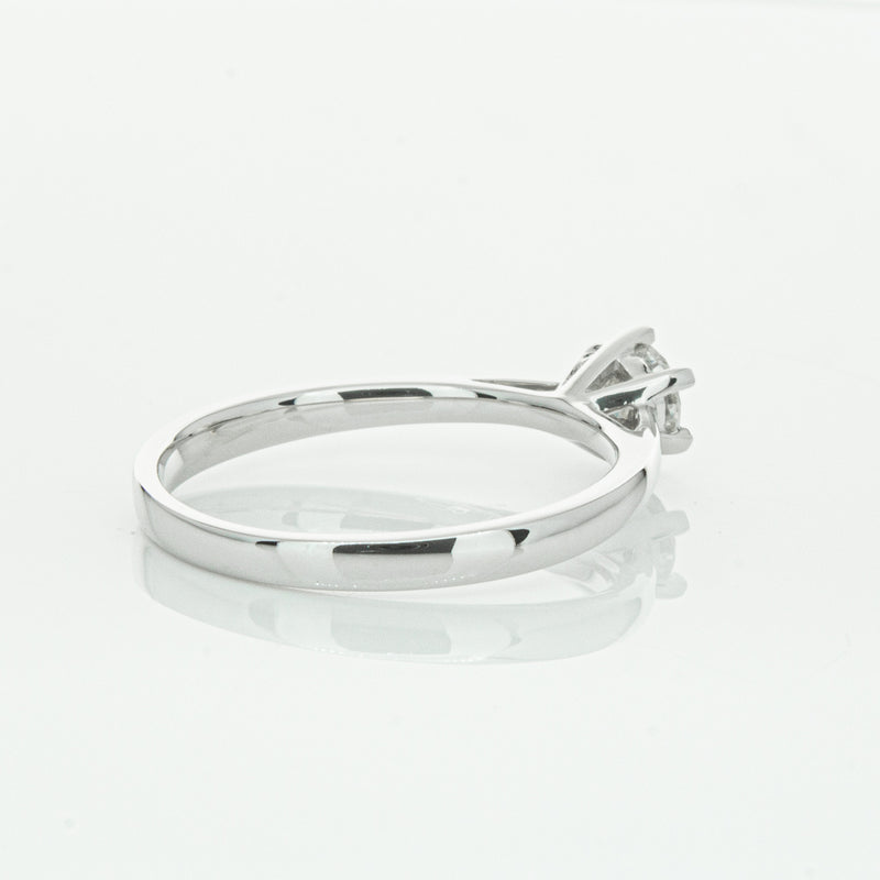 14ct White Gold .40ct Diamond Lunette Ring-Ring-Walker & Hall