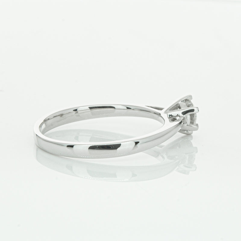 14ct White Gold .40ct Diamond Lunette Ring-Ring-Walker & Hall