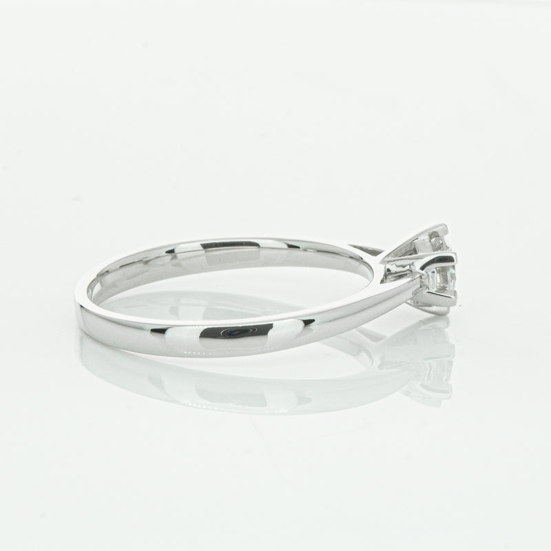 14ct White Gold .40ct Diamond Lunette Ring-Ring-Walker & Hall