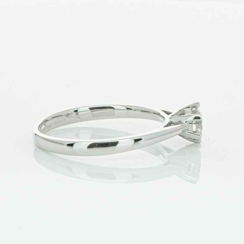 14ct White Gold .40ct Diamond Lunette Ring-Ring-Walker & Hall