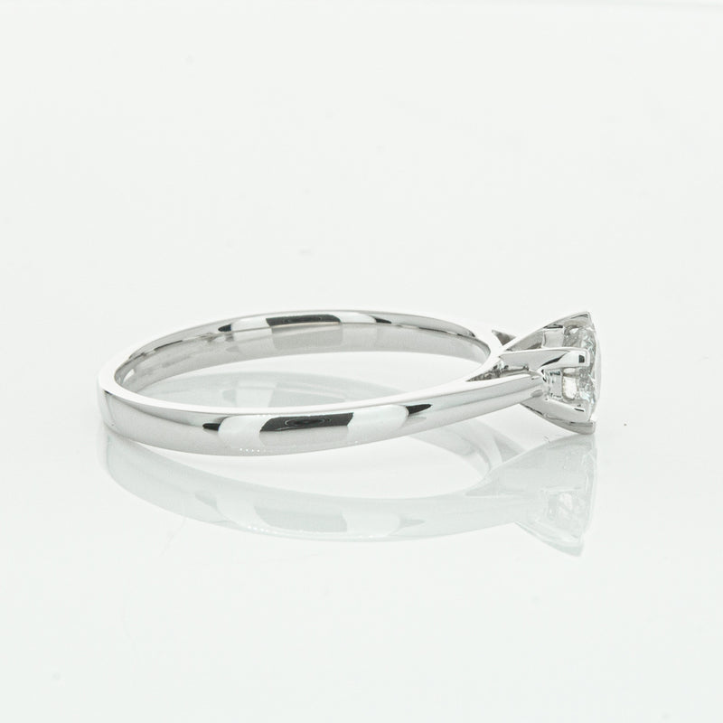 14ct White Gold .40ct Diamond Lunette Ring-Ring-Walker & Hall