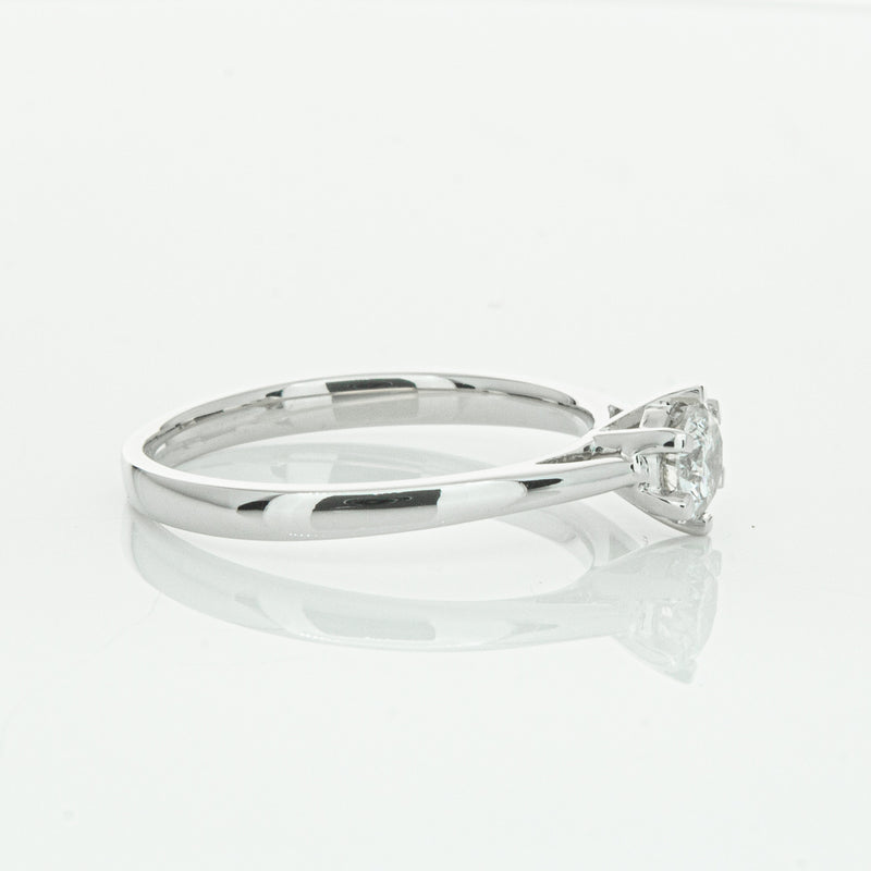 14ct White Gold .40ct Diamond Lunette Ring-Ring-Walker & Hall