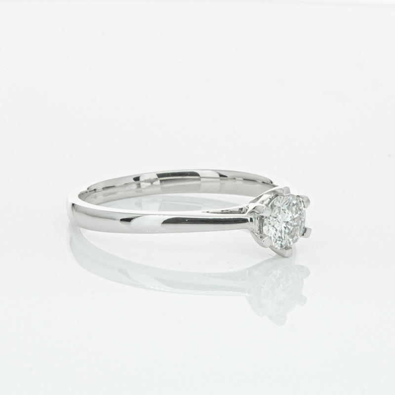 14ct White Gold .40ct Diamond Lunette Ring-Ring-Walker & Hall