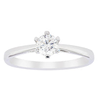 14ct White Gold .40ct Diamond Lunette Ring-Ring-Walker & Hall