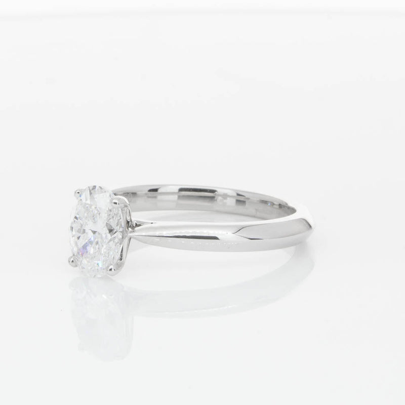 18ct White Gold 1.00ct Oval Cut Diamond Venetian Ring-Ring-Walker & Hall