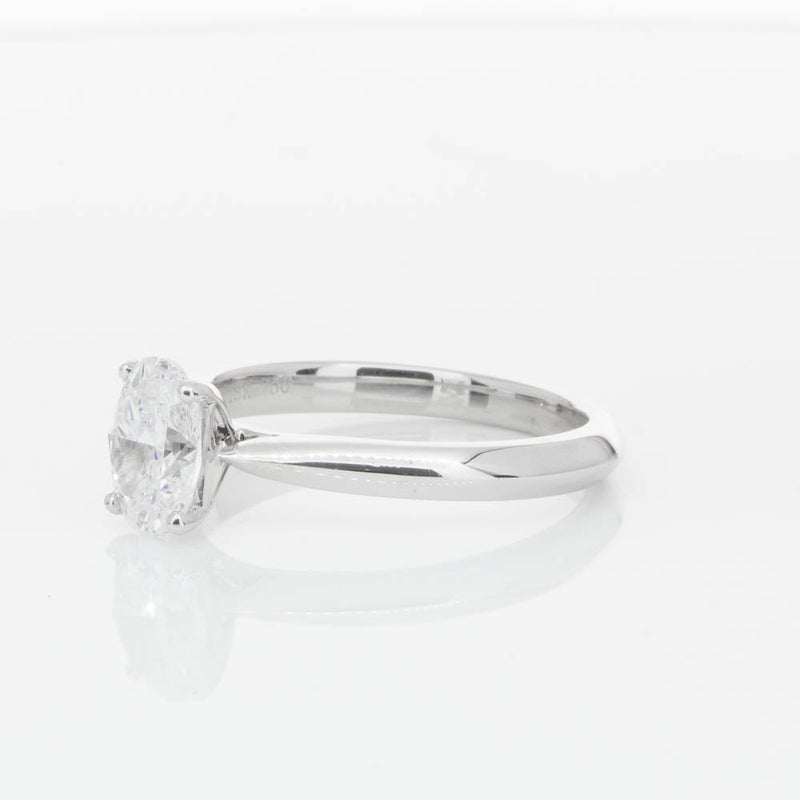 18ct White Gold 1.00ct Oval Cut Diamond Venetian Ring-Ring-Walker & Hall