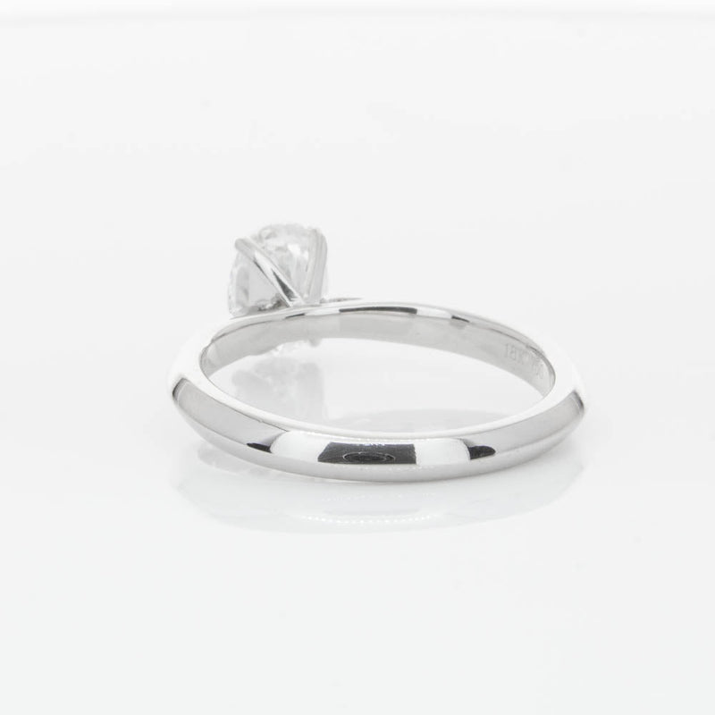 18ct White Gold 1.00ct Oval Cut Diamond Venetian Ring-Ring-Walker & Hall
